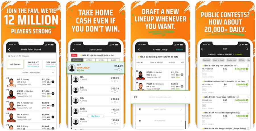 draftkings app overview - best daily fantasy apps of 2020