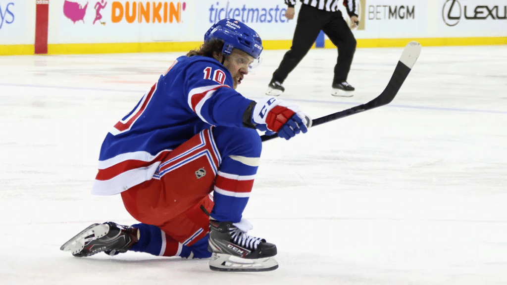 Artemi Panarin and the NY Rangers take on the Philadelphia Flyers in a Metropolitan Division showdown