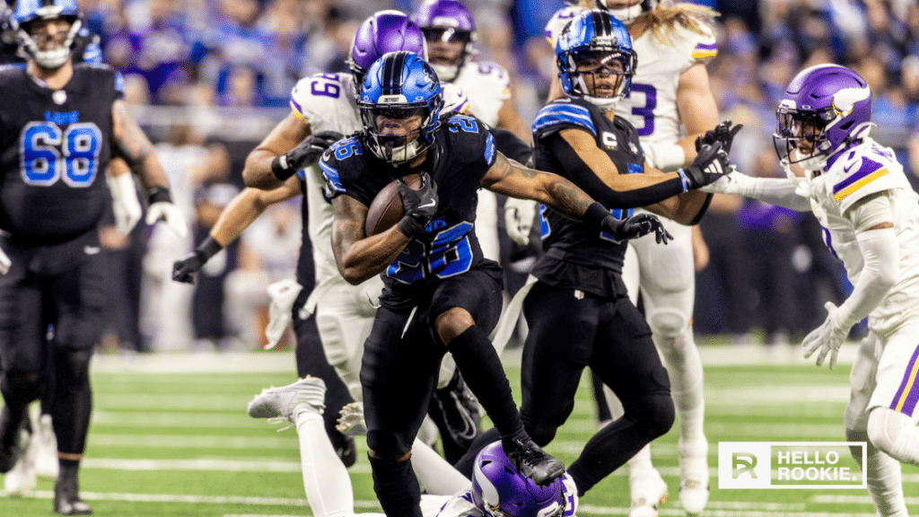 Jahmyr Gibbs and the Detroit Lions take on the Washington Commanders in the NFC Divisional Round