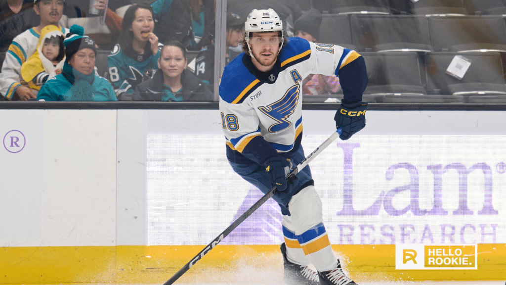 Robert Thomas of the St. Louis Blues looks to extend his assist streak against the Washington Capitals.
