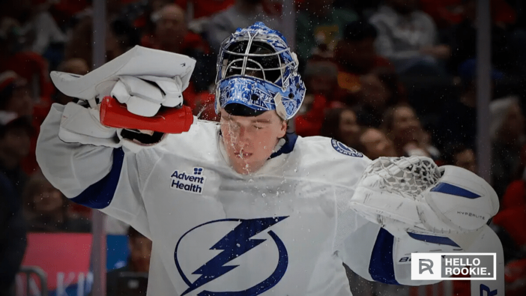 Andrei Vasilevskiy guards the net as the Lightning take on the Hurricanes in a crucial late-season battle.