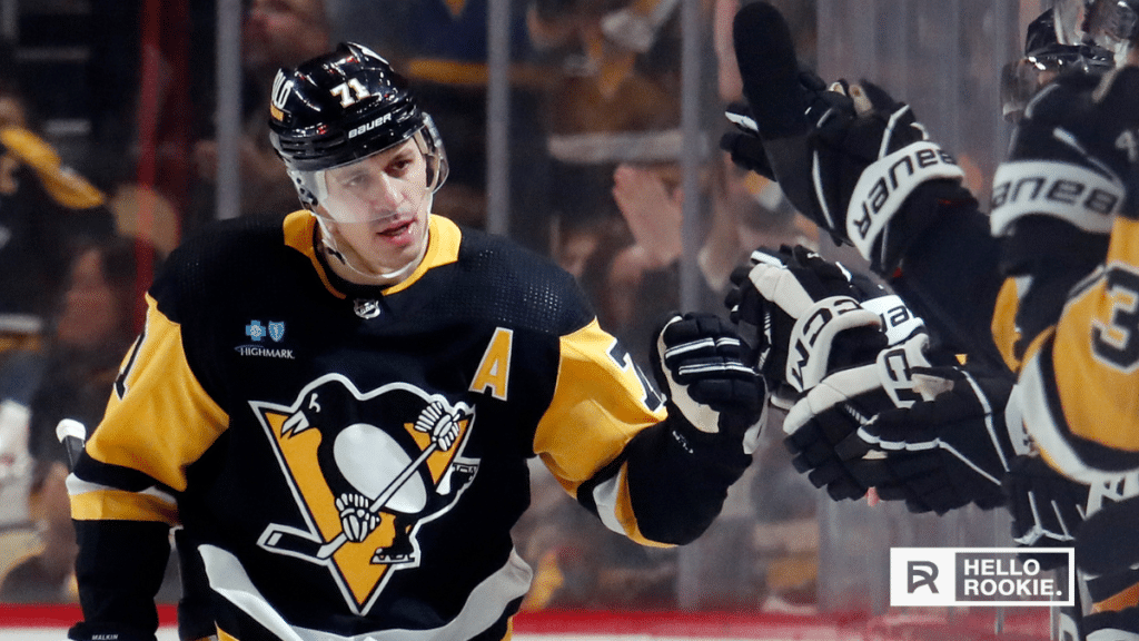 Evgeni Malkin of the Pittsburgh Penguins skates at home vs the Columbus Blue Jackets.