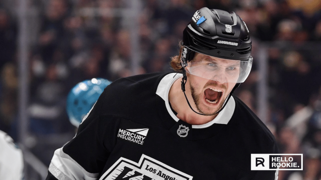 Adrian Kempe of the Los Angeles Kings leads the charge as they take on Utah at the Delta Center.