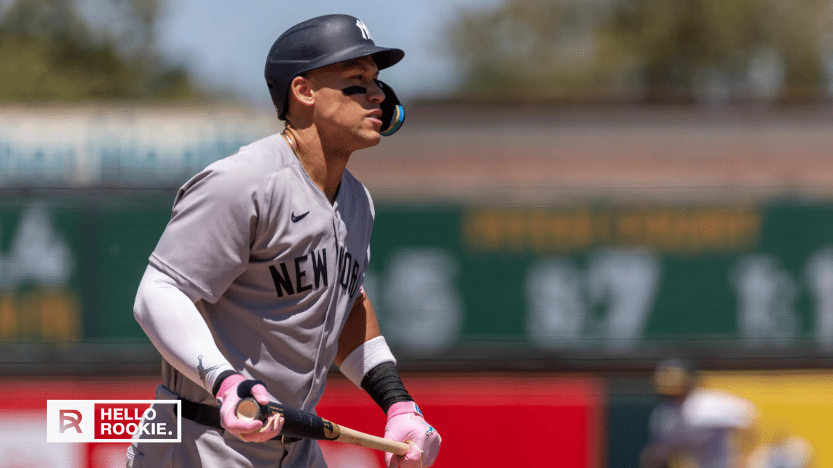 Aaron Judge of the New York Yankees takes the field against the Kansas City Royals at Kauffman Stadium.