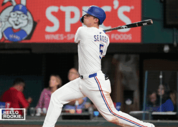 Corey Seager of the Texas Rangers leads the lineup as they face the Angels in Anaheim
