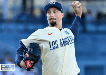 Blake Snell of the Los Angeles Dodgers takes the mound against the San Diego Padres in a key NL West matchup.