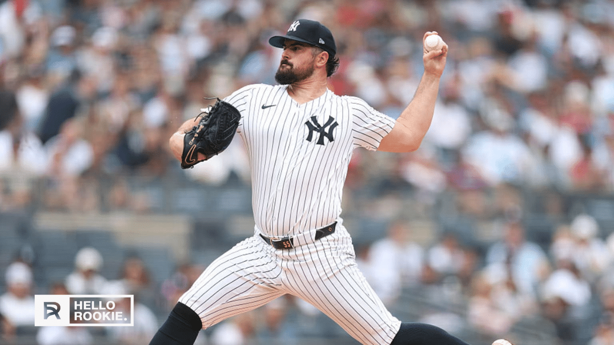 Carlos Rodon of the New York Yankees starts against the Tampa Bay Rays at Steinbrenner Field.