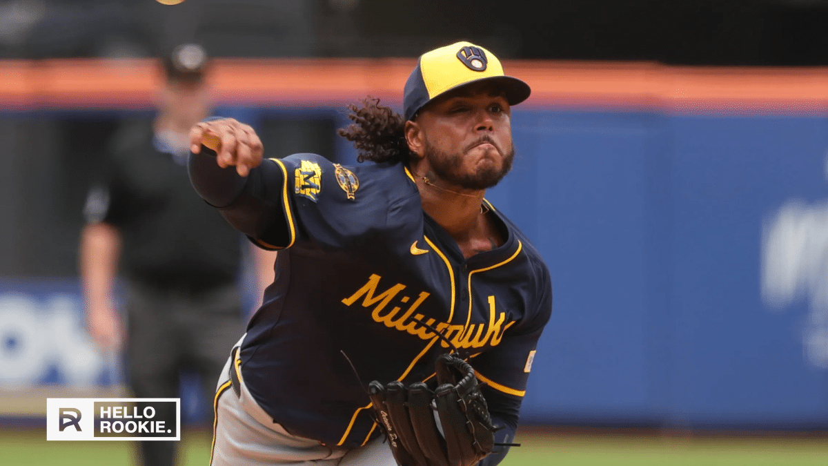 Freddy Peralta of the Milwaukee Brewers takes the mound at Wrigley Field for Game 1 against the Cubs.