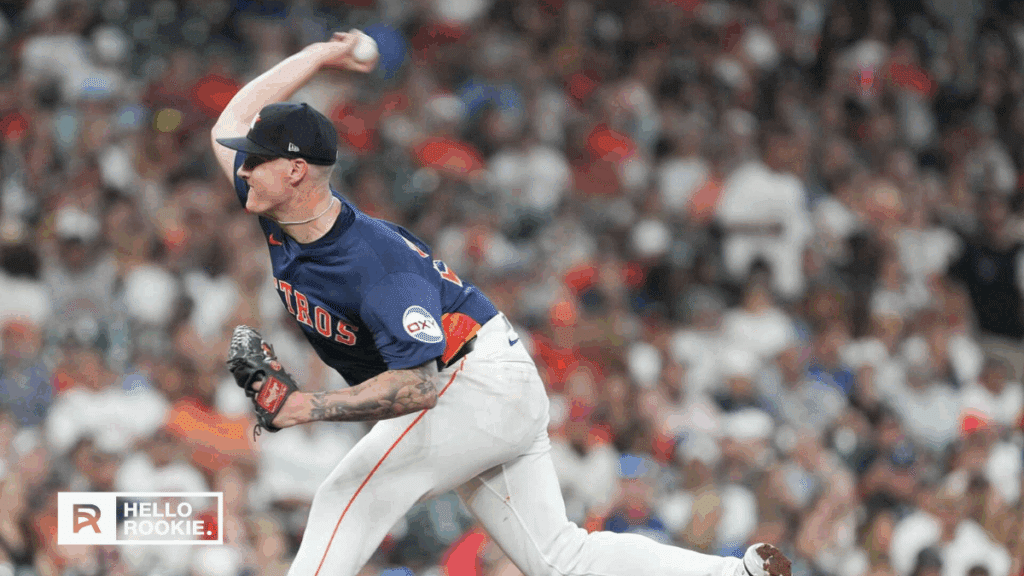 Hunter Brown of the Houston Astros takes the mound against the New York Yankees at Yankee Stadium