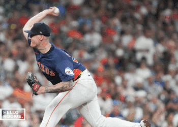 Hunter Brown of the Houston Astros takes the mound against the New York Yankees at Yankee Stadium
