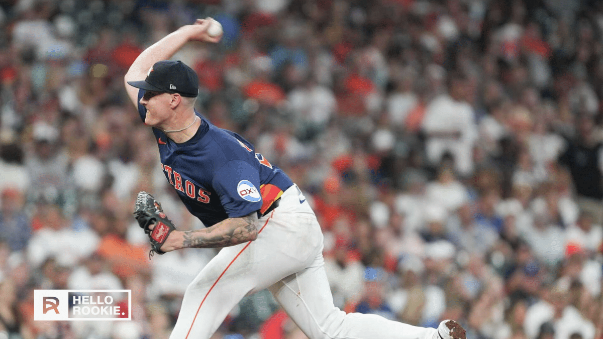 Hunter Brown of the Houston Astros takes the mound against the New York Yankees at Yankee Stadium