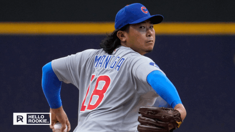 Shota Imanaga of the Chicago Cubs takes the mound at Wrigley Field against the Milwaukee Brewers.