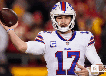 Josh Allen of the Buffalo Bills looks to attack the Ravens’ secondary in the Sunday Night Football opener at Highmark Stadium.