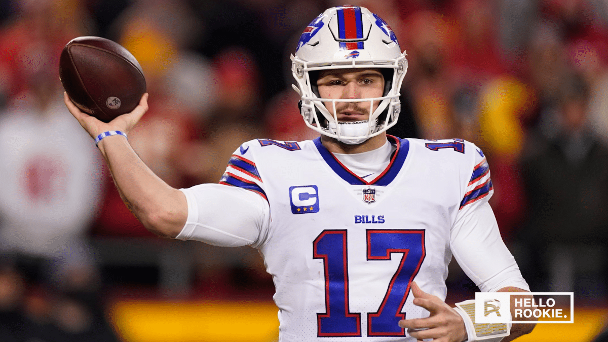Josh Allen of the Buffalo Bills looks to attack the Ravens’ secondary in the Sunday Night Football opener at Highmark Stadium.