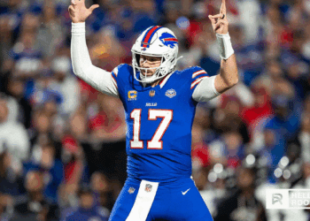 Josh Allen of the Buffalo Bills prepares to lead his offense against the Miami Dolphins in a primetime AFC East clash at Highmark Stadium.