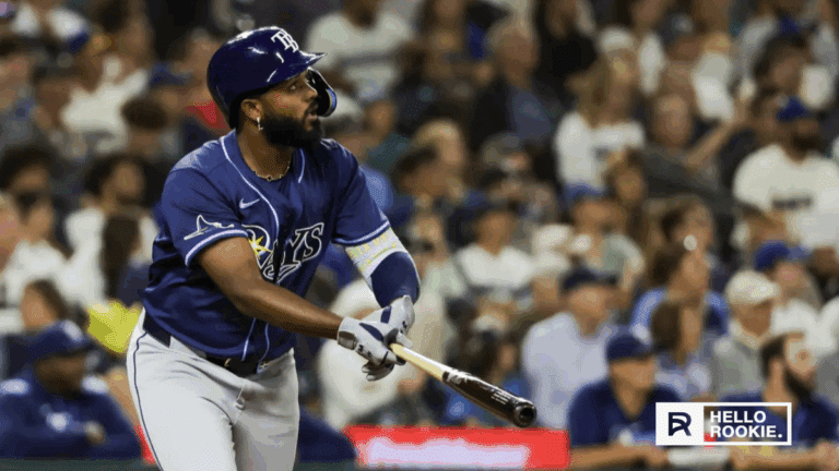 Junior Caminero of the Tampa Bay Rays steps up at the plate against the Seattle Mariners in tonight’s matchup.