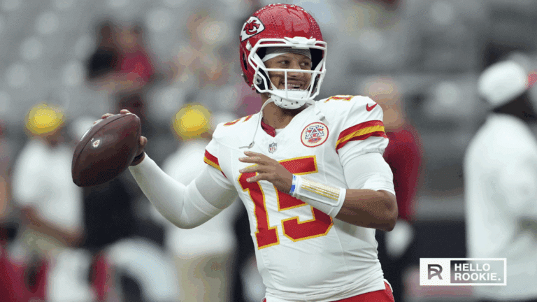 Patrick Mahomes of the Kansas City Chiefs drops back to pass against the Philadelphia Eagles at Arrowhead Stadium.