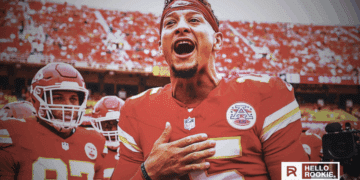 Patrick Mahomes of the Kansas City Chiefs prepares to take on the New York Giants under the lights of Sunday Night Football at MetLife Stadium.