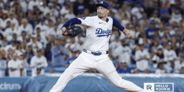 Blake Snell of the Los Angeles Dodgers starts Game 1 of the World Series vs the Toronto Blue Jays at Rogers Centre.