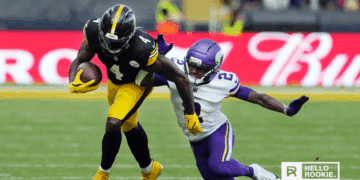 DK Metcalf of the Steelers celebrates a touchdown as Pittsburgh visits the Bengals in Week 7 Thursday Night Football.