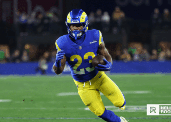 Kyren Williams of the Los Angeles Rams looks to power the offense against the 49ers in Thursday Night Football.