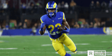Kyren Williams of the Los Angeles Rams looks to power the offense against the 49ers in Thursday Night Football.