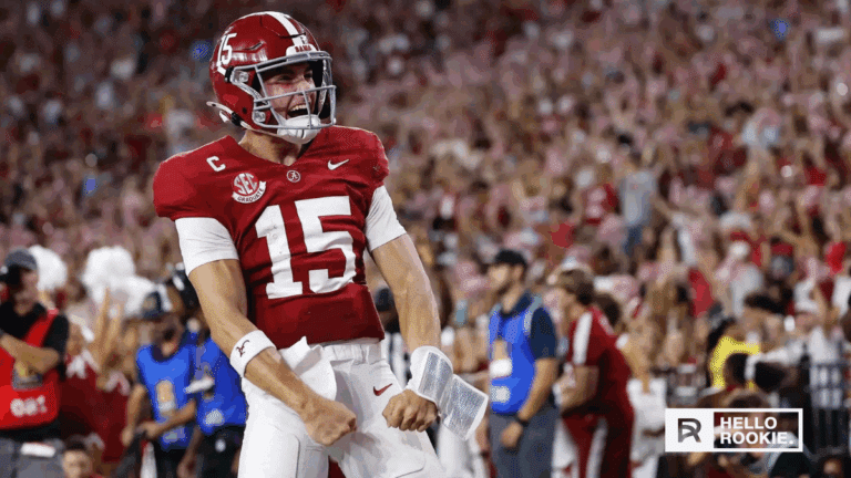 Ty Simpson of Alabama throws downfield against Vanderbilt in their SEC showdown at Bryant-Denny Stadium