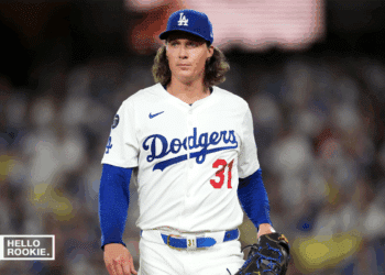 Tyler Glasnow of the Los Angeles Dodgers delivers a pitch during Game 3 of the NLCS against the Milwaukee Brewers at Dodger Stadium