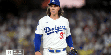 Tyler Glasnow of the Los Angeles Dodgers delivers a pitch during Game 3 of the NLCS against the Milwaukee Brewers at Dodger Stadium