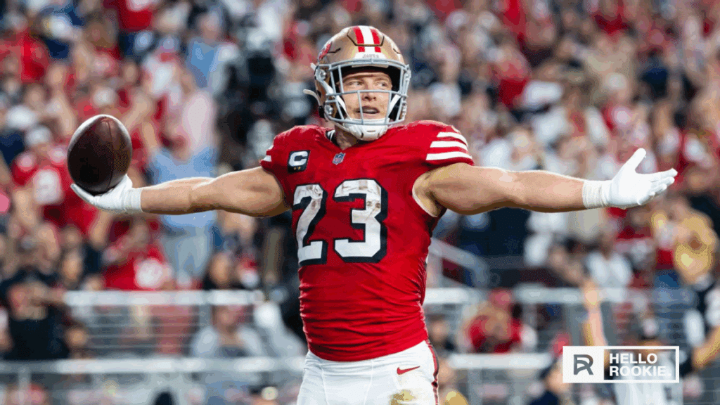 Christian McCaffrey of the 49ers takes on his former team as San Francisco hosts Carolina on Monday Night Football.
