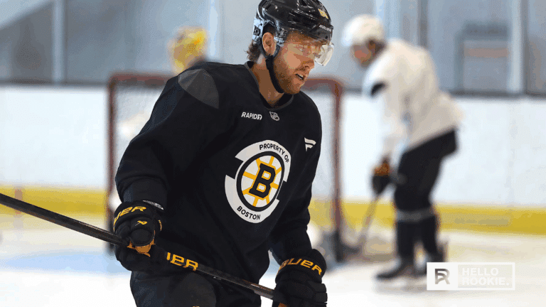 David Pastrnak of the Boston Bruins looks to score his 400th career goal against the Toronto Maple Leafs.