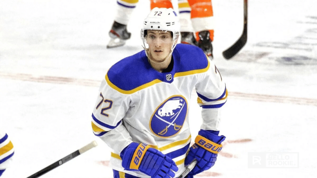 Tage Thompson of the Buffalo Sabres continues his scoring tear as they host the Los Angeles Kings at KeyBank Center.