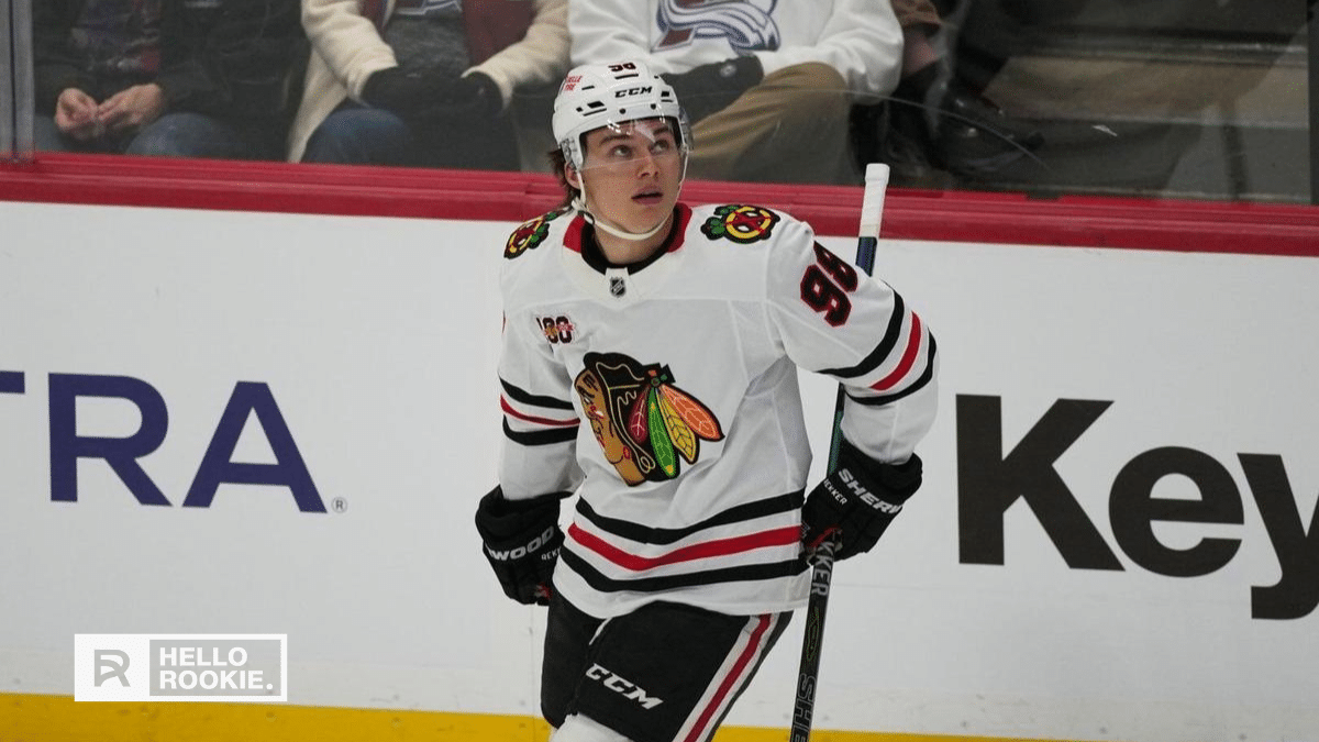 Connor Bedard of the Chicago Blackhawks skates against the New York Rangers at Madison Square Garden.