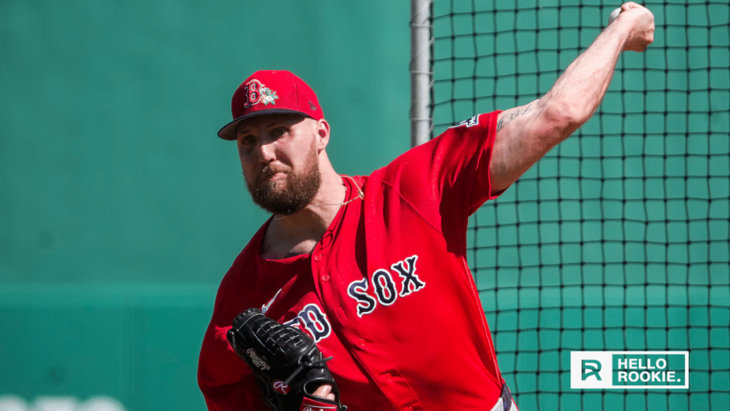 Garrett Crochet of the Boston Red Sox delivers a pitch against the Cincinnati Reds on Opening Day at Great American Ball Park.