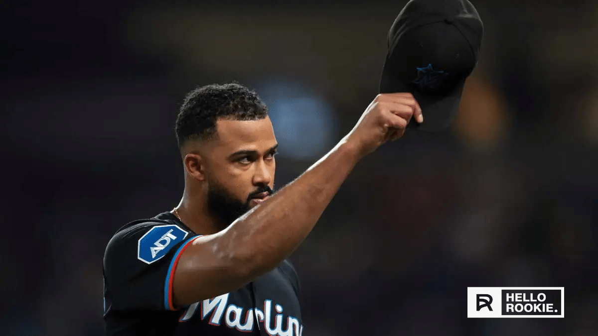 Sandy Alcantara of the Miami Marlins pitches against the Colorado Rockies on Opening Day at loanDepot Park.