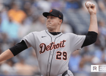 Tarik Skubal of the Detroit Tigers delivers a pitch as Detroit eyes a 2026 World Series run