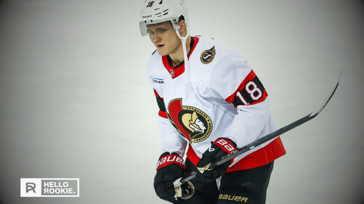 Tim Stutzle of the Ottawa Senators pushes the offense against the New York Rangers at Madison Square Garden.