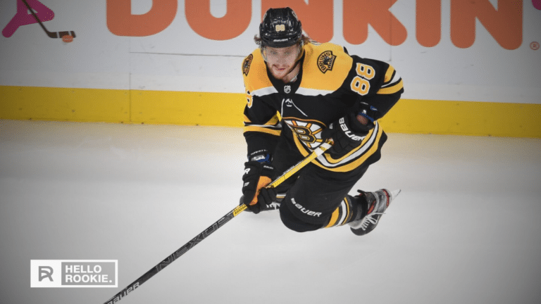 David Pastrnak of the Boston Bruins takes a shot against the Carolina Hurricanes at Lenovo Center