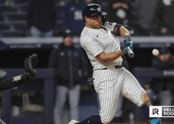 Giancarlo Stanton of the New York Yankees bats against the Tampa Bay Rays at Tropicana Field