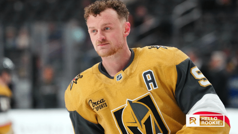 Jack Eichel of the Vegas Golden Knights controls the puck against the Seattle Kraken at Climate Pledge Arena