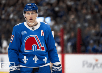 Nathan MacKinnon of the Colorado Avalanche skates against the St. Louis Blues at Enterprise Center