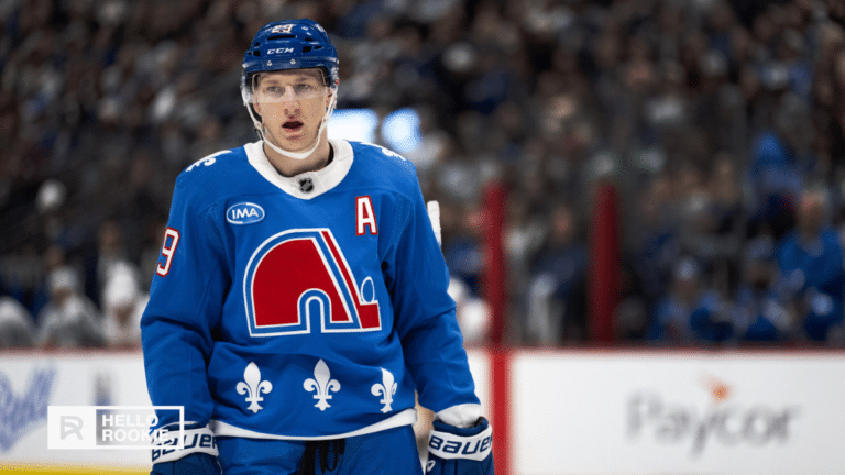 Nathan MacKinnon of the Colorado Avalanche skates against the St. Louis Blues at Enterprise Center