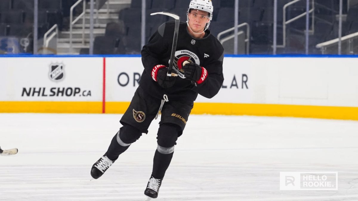 Tim Stutzle drives the Ottawa Senators offense against the Buffalo Sabres at Canadian Tire Centre