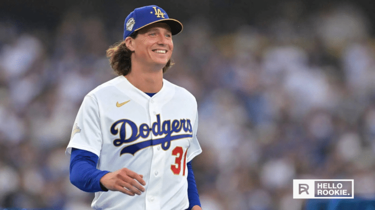 Tyler Glasnow of the Los Angeles Dodgers pitches against the Texas Rangers at Dodger Stadium