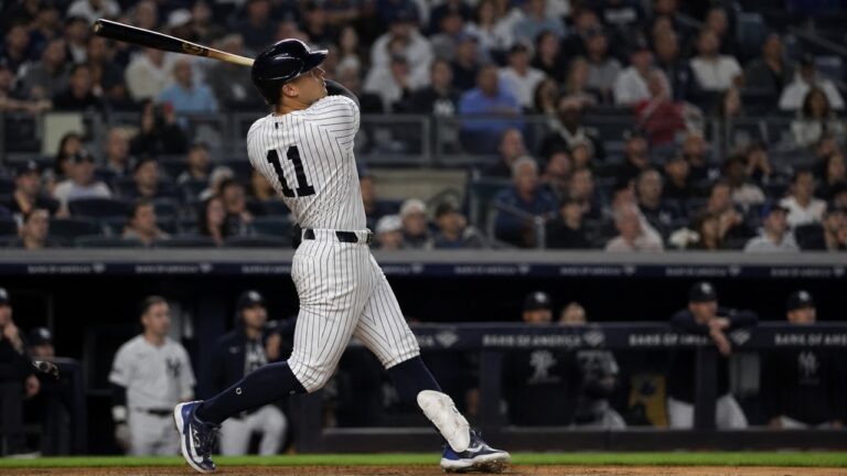 Anthony Volpe batting for the New York Yankees