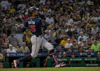 Byron Buxton batting for the Minnesota Twins at PNC Park