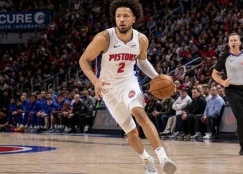 Cade Cunningham in action for the Detroit Pistons
