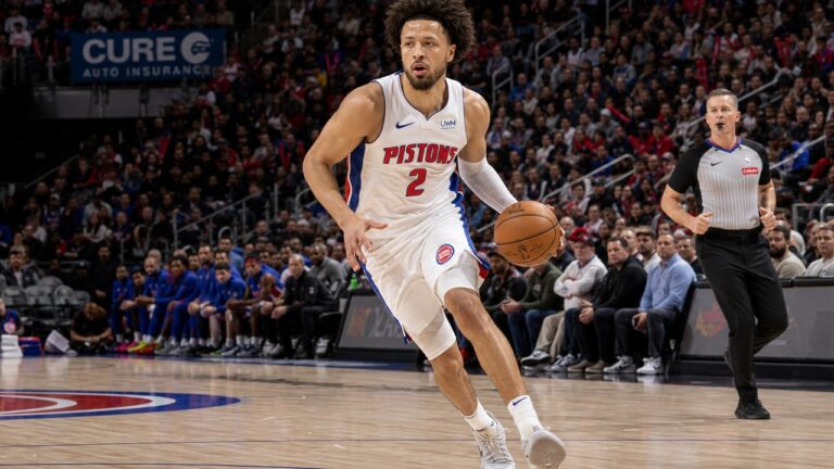 Cade Cunningham in action for the Detroit Pistons