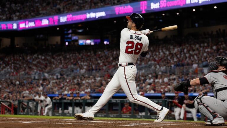 Matt Olson batting for the Atlanta Braves at Truist Park