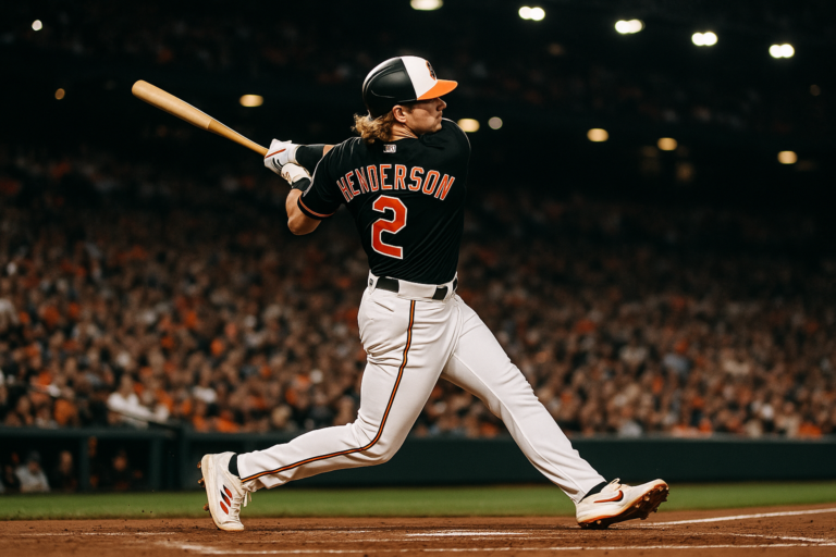 Gunnar Henderson batting for the Baltimore Orioles
